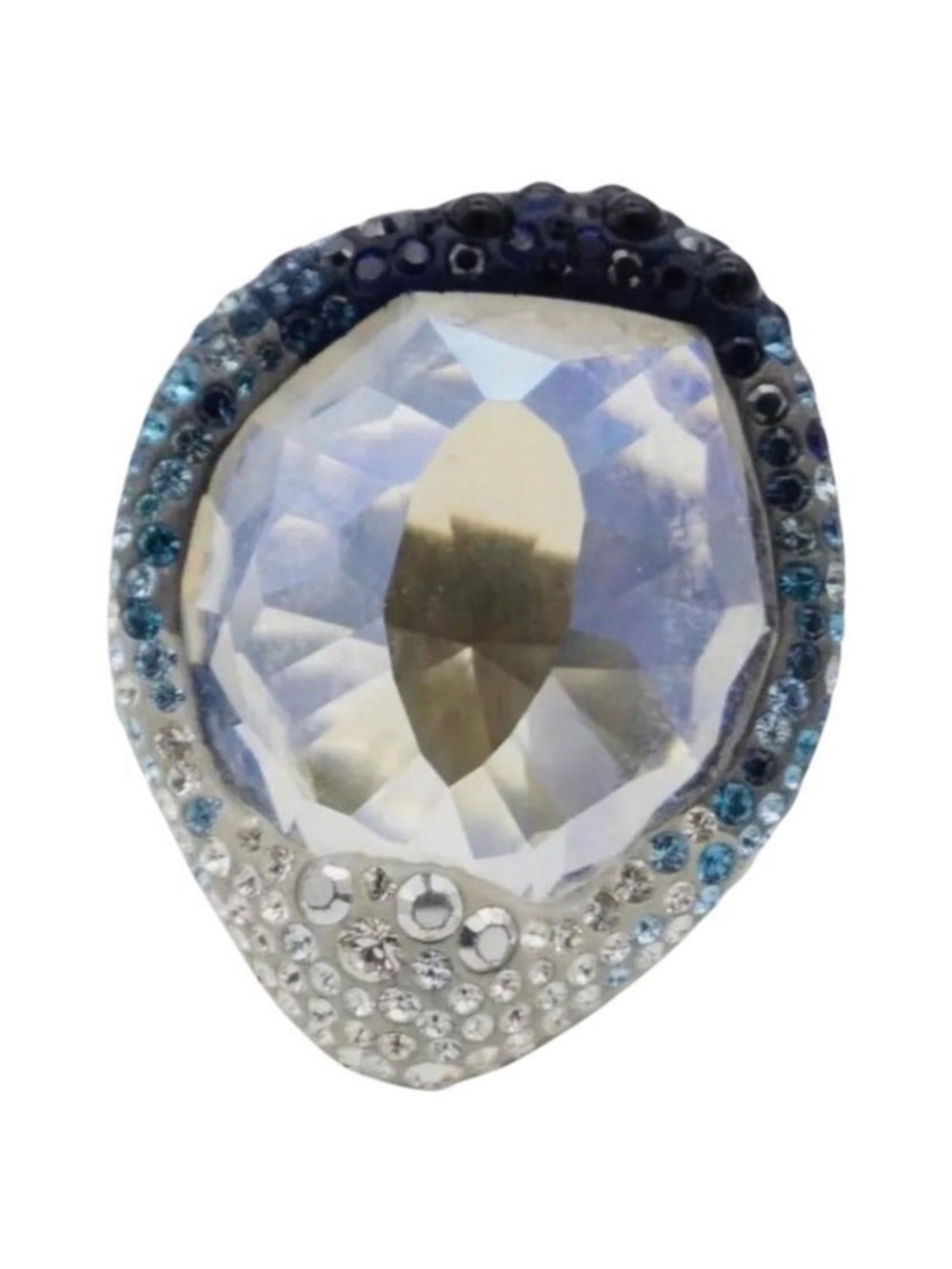 Swarovski Hyacinth Blue Crystals Large Nirvana Cocktail Ring